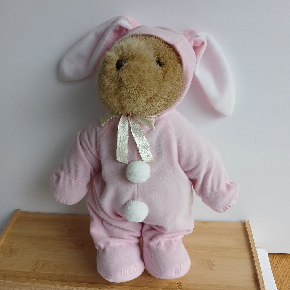 Bear in bunny outfit 12" tall